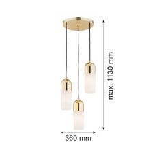 Argon 1466 - Luster na lanku BURGOS 3xE27/15W/230V mosadz