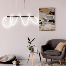 LED Luster na lanku EMMA LED/38W/230V čierna