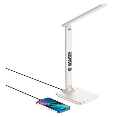 Immax 08966L- LED Stmievateľná lampa s bezdr. nabíjaním KINGFISHER 8,5W/230V biela