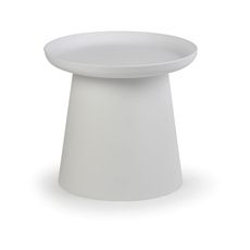 Plastový kávový stolík FUNGO, priemer 50 cm, biely