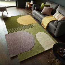 Zelený ručne tkaný vlnený koberec 150x240 cm Lozenge – Flair Rugs