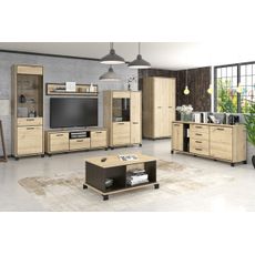 NABBI Vinap W-2D dvojdverová šatníková skriňa dub artisan / wenge tmavá