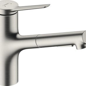 Drezová batéria Hansgrohe Zesis M33 s vyťahovacou spŕškou, 2 prúdy nerez 74820800