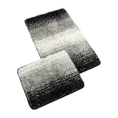 Bellatex Sada Kúpeľňových predložiek bez výkroja BANYSILVER čierna, 60 x 100, 60 x 50 cm