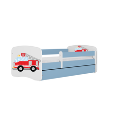 Kocot kids Detská posteľ Babydreams hasičské auto modrá, varianta 70x140, se šuplíky, bez matrace