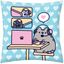 Obojstranný vankúš mačička Pusheen chatuje - 40 x 40 cm