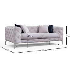 Luxusná dvojmiestna pohovka ComoDeluxe - svetlosivá