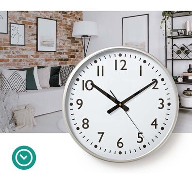 Nedis CLWA016PC38AL - Nástenné hodiny pr. 38 cm 1xAA biela