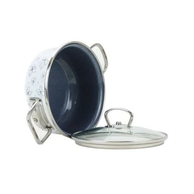 Belis Smaltovaná rajnica s pokrievkou Premium, biela, 24 cm, 4 l, 4 l