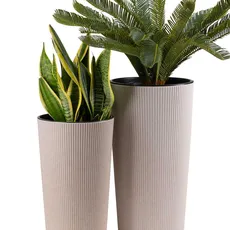 PLASTOVÝ KVETINÁČ URBANIKA ECO SADA 2KS 57X30 CM+46,6X25,5 CM BÉŽOVÁ