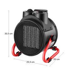 NABBI NB-03R 3000 W dielenský elektrický ohrievač čierna / červená