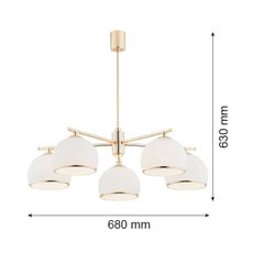 Argon 2088 - Luster na tyči MARBELLA 5xE27/15W/230V mosadz