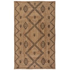 Flair Rugs koberce Kusový koberec Printed Jute Rowen Natural/Black - 80x150 cm