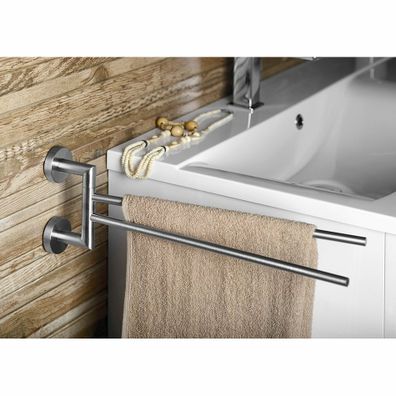 SAPHO XS405 X-Steel otočný držiak na uteráky dvojitý 42 cm, nehrdz. oceľ