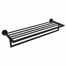 SAPHO XB404 X-Round black polička na uteráky s hrazdou 55 x 265 x 11 cm, čierna