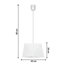 Luster na lanku DIAMENT 1xE27/60W/230V biela