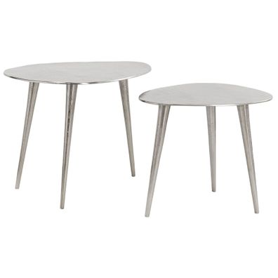 Estila Dizajnový set strieborných konferenčných stolíkov Elements 50cm