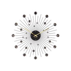 Hodiny v čiernej farbe Karlsson Sunburst, ø 50 cm
