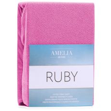 Froté plachta s gumou AmeliaHome Ruby sýto ružová, velikost 220-240x220+30