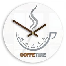 ModernClock Nástenné hodiny Coffe Time biele