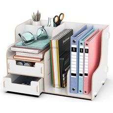 DIY organizér na dokumenty a písacie potreby s 2 zásuvkami biely B21 Biela