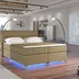 Posteľ Boxspring Amadeus + LED 200x180, béžová (pytlovina - bao 03)