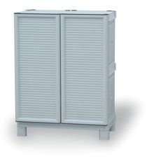 Plastová skriňa policová, nízka, 700 x 390 x 920 mm, sivá