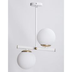 Biele/v zlatej farbe závesné svietidlo so skleneným tienidlom ø 15 cm Libra – Squid Lighting