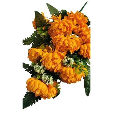 Umelá dekoratívna kytica Chryzantéma, oranžová, výška 60 cm