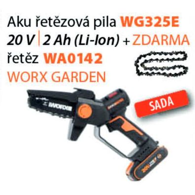 Worx set WG325E - Aku reťazová píla 20V 1x2Ah + WA0142 - Reťaz - Powershare