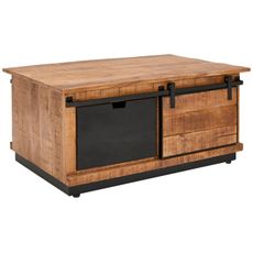 Livetastic KONFERENČNÝ STOLÍK, hnedá, čierna, drevo, kov, 100/45/66 cm