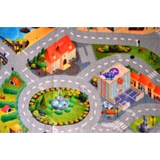 Vopi , Protišmykový kusový koberec Ultra Soft Mesto s plážou, 75x112, viacfarebná, detská izba