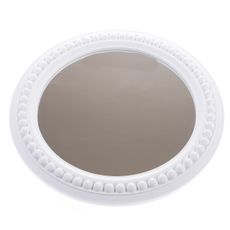 Plastové nástenné zrkadlo Montielo biele, priemer50 cm