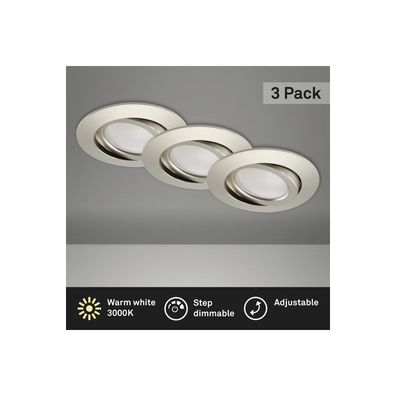 Brilo - SADA 3x LED Stm. kúpeľňové podhľadové svietidlo LED/5W/230V IP23
