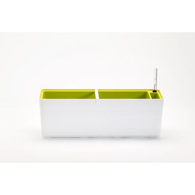 Plastia Samozavlažovací truhlík Berberis 60, biela + zelená, 60 cm