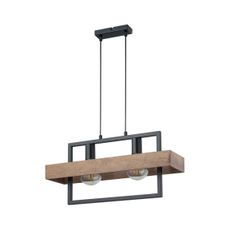 Luster na lanku ROBIN 2xE27/60W/230V drevo