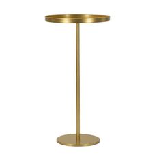 Estila Art deco vysoký okrúhly kovový zlatý príručný stolík Relia s lesklým hladkým povrchom 100 cm