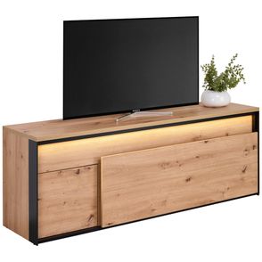 Hom`in TV DIEL, čierna, dub artisan, 155/55/41 cm