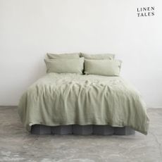 Svetlozelené ľanové obliečky na dvojlôžko 200x200 cm - Linen Tales