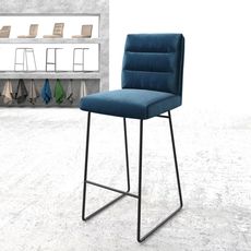Barová židle Pela-Flex Velvet Blue Skid Frame Metal
