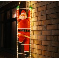 Santa Claus na rebríku 48 LED | 90 cm