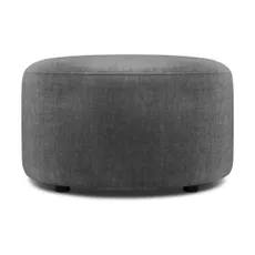 Šedý zamatový puf Mazzini Sofas Debbie, ø 68 cm