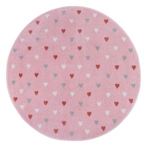 Ružový detský koberec ø 140 cm Little Hearts – Hanse Home