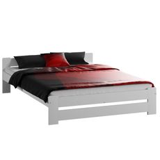 Posteľ Euro 140x200 z masívu borovice biela