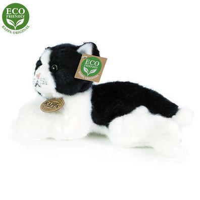 Eco-Friendly Rappa mačka bielo-čierna ležiaca 16 cm