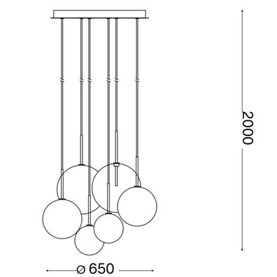 Ideal Lux - LED Luster na lanku EQUINOXE 6xG4/2W/230V pr. 65 cm chróm/číra