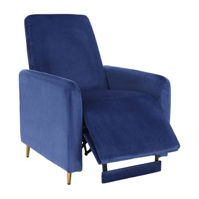 KONDELA Nauro relaxačné kreslo modrá (Velvet) / zlatá