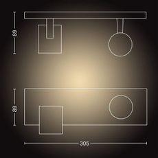 Philips - LED Stmievateľné bodové svietidlo Hue RUNNER 2xGU10/4,2W/230V + DO čierna