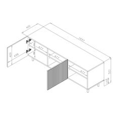 CAMA MEBLE Pafos 150 2D2K tv stolík čierna