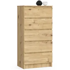 Ak furniture Komoda Kuba 60 cm - 5 zásuviek dub artisan